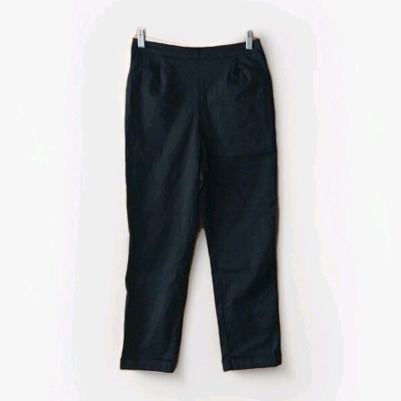 Forever 21 Size Small Black Pants Tapered Twill Elastic Waist Casual Comfy Work - Picture 1 of 13